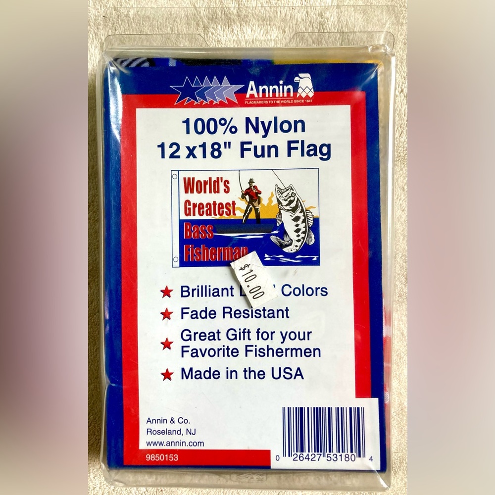 ‘World’s Greatest Bass Fisherman’ Grommeted Boat Flag (12” x 18”)